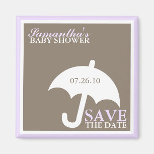 Lavender Umbrella Baby Shower Magnet
