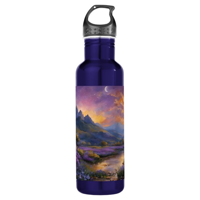 Lavender Valley at Dawn  710 Ml Water Bottle (Front)