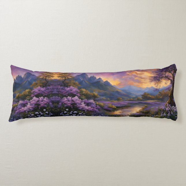 Lavender Valley at Dawn  Body Pillow (Front)