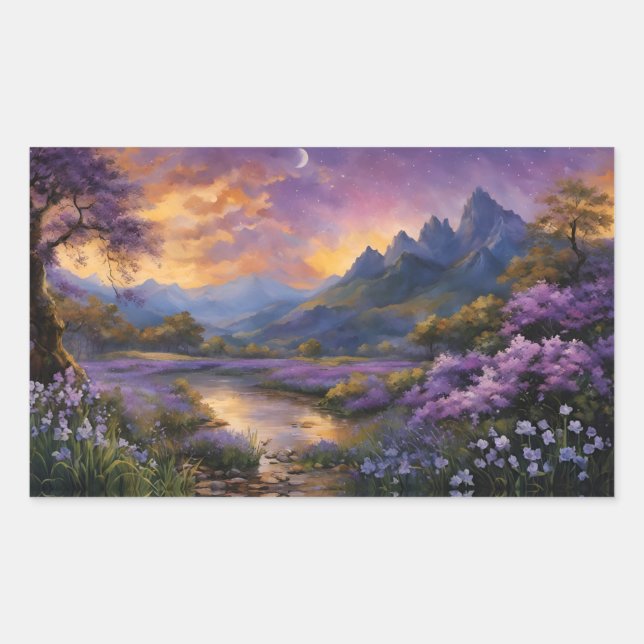 Lavender Valley at Dawn  Sticker (Front)