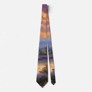 Lavender Valley at Dawn  Tie