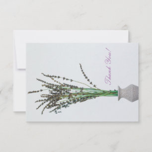 Lavender Vase Minimalism Thank You Flat Card