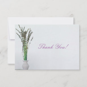 Lavender Vase Minimalism Thank You Flat Card