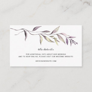 Lavender Vine Greenery Wedding Details Enclosure C Card