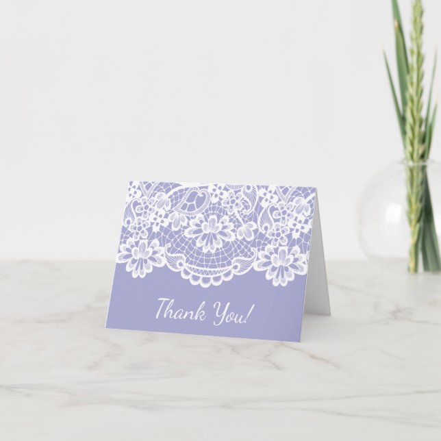 Lavender Vintage Lace Thank You Note (Front)