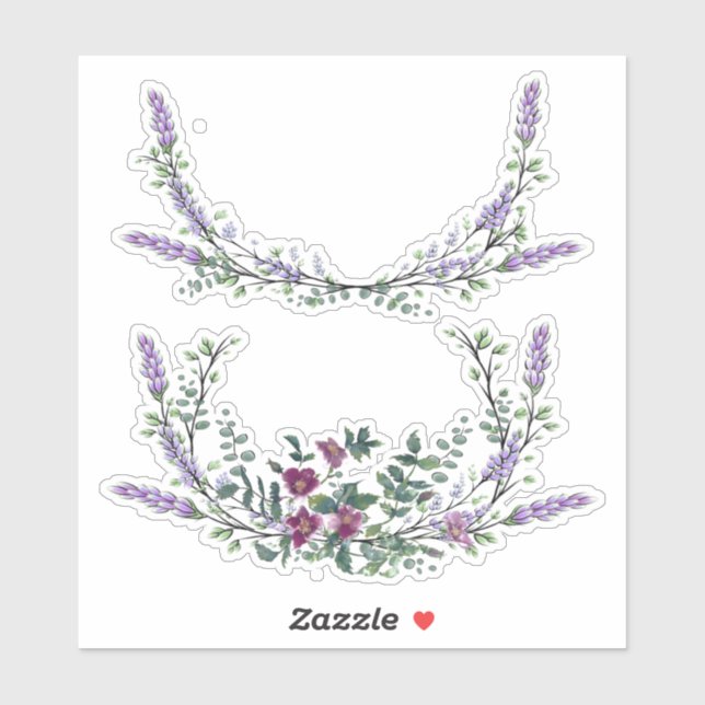 Lavender Vintage Red Rose and Eucalyptus (Sheet)