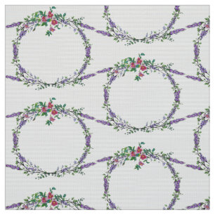 Lavender Vintage Red Rose and Eucalyptus Fabric