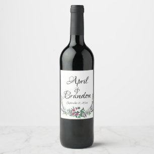 Lavender Vintage Red Rose and Eucalyptus Wine Label