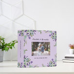 Lavender violet eucalyptus photo wedding album binder<br><div class="desc">A lavender,  violet background decorated with lavender florals and eucalyptus greenery.  Personalize and add a photo,  your names and wedding date. 
Spine: add your text.</div>