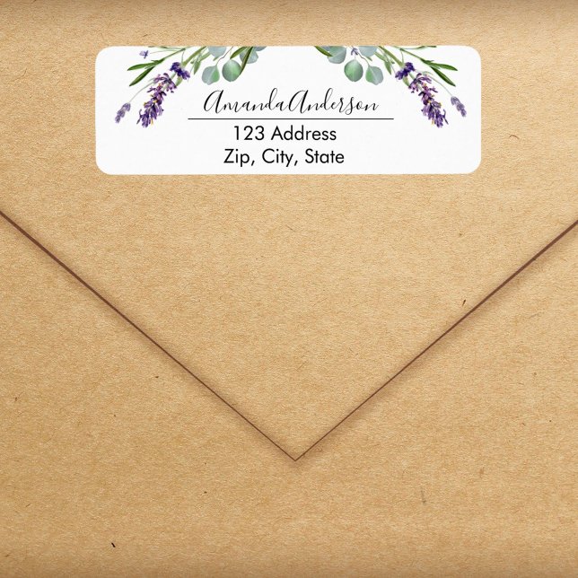 Lavender violet greenery return address (Creator Uploaded)