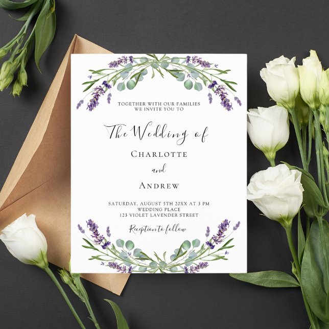 Lavender violet QR RSVP details budget wedding (Creator Uploaded)