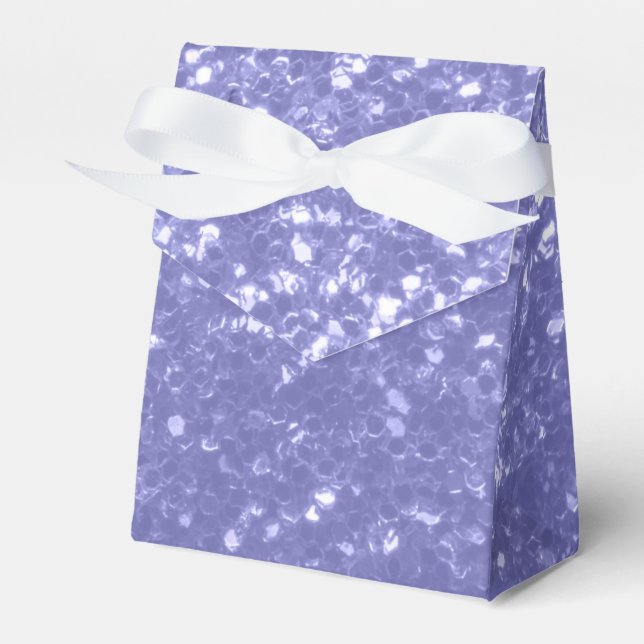 Lavender violet sparkles glitter bling  favor box (Front Side)