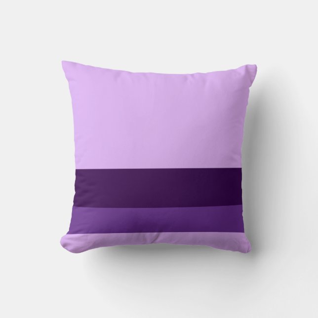 Lavender w/ Divider Lines + Any Two Colours Throw Pillow (Front)