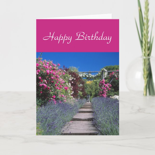 Lavender walk and roses card (Front)