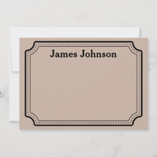 Lavender Walnut Retro Bold Serif Desk Name Plate Card