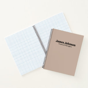 Lavender Walnut Retro Bold Serif Desk Name Plate Notebook