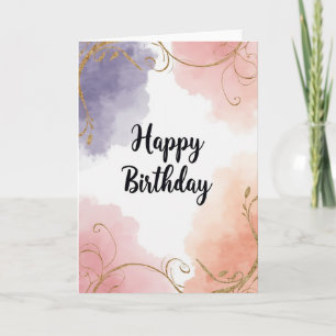 Lavender Wash Birthday Card