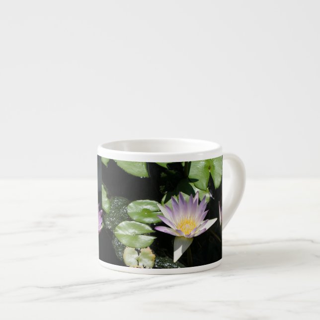 Lavender Water Lilies Espresso Cup (Front Right)