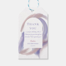 Lavender Watercolor Abstract Birthday Gift Tag