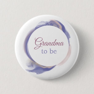 Lavender Watercolor Abstract Grandma to be 2 Inch Round Button