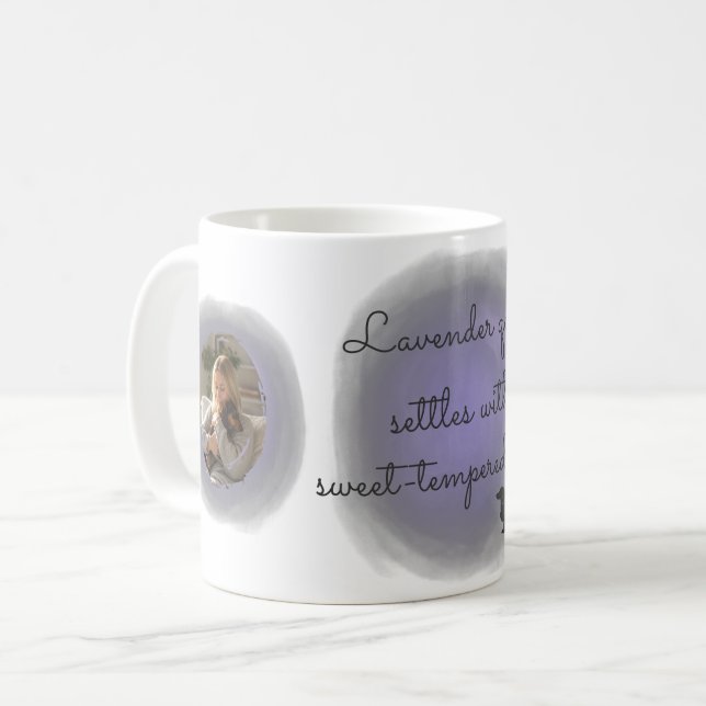 Lavender Watercolor Dachshund Custom Name Coffee Mug (Front Left)