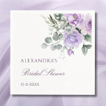 Lavender Watercolor Floral Peony Bridal Shower Napkin<br><div class="desc">Personalize this Lavender Peony Bridal Shower Paper Napkin, featuring beautiful watercolor lavender peony flowers delicately accented with soft greenery against a crisp white background. These napkins are perfect for a floral bridal shower, offering an elegant, chic touch in lovely shades of lilac. Perfect for adding a refined detail to your...</div>