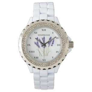 Lavender Watercolor Floral Purple Modern  Watch