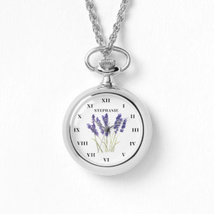 Lavender Watercolor Floral Purple Modern  Watch