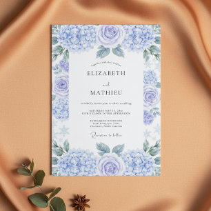 Lavender Watercolor Floral Romance Wedding Invitation