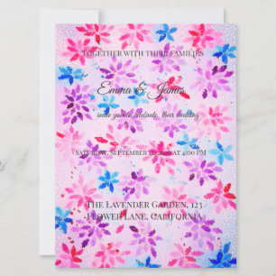 Lavender Watercolor Floral Wedding Invitation