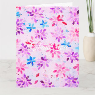 Lavender Watercolor Floral Wedding Thank You Card