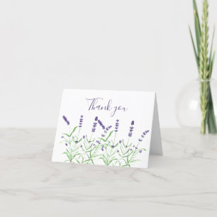 Lavender Watercolor Floral Wedding Thank you  Card