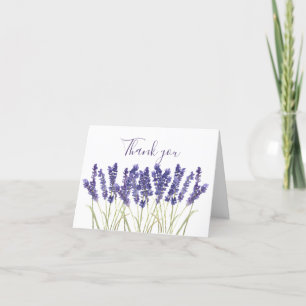 Lavender Watercolor Floral Wedding Thank you  Card