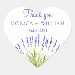 Lavender watercolor flowers herbs rustic purple he heart sticker