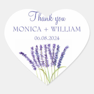 Lavender watercolor flowers herbs rustic purple heart sticker