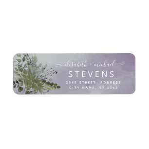 Lavender watercolor greenery eucalyptus couple
