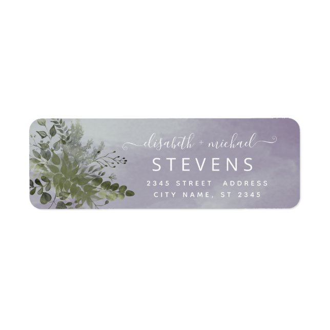 Lavender watercolor greenery eucalyptus couple (Front)
