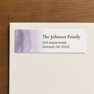Lavender Watercolor Minimalist Return Address