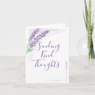 Lavender Watercolor Sending Kind Thoughts Card
