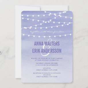 Lavender Watercolor String Lights Invitation