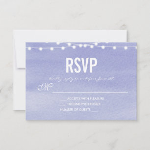 Lavender Watercolor String Lights RSVP Card