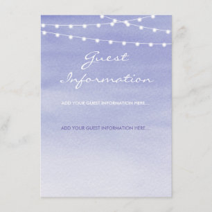 Lavender Watercolor Stringlights Guest Information Enclosure Card
