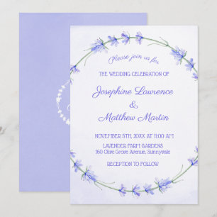 Lavender Watercolor Wedding Invitations
