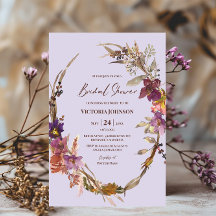 Lavender Watercolor Wildflower Invitation