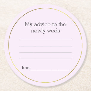 Lavender Wedding Advice Paper Coaster