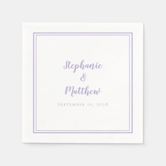 Lavender Wedding Elegant Simple Modern Reception  Napkin