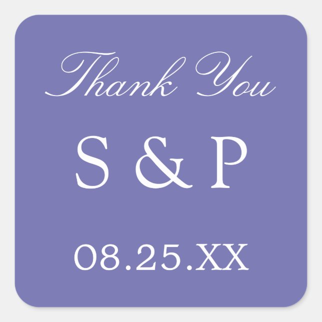 Lavender Wedding Favour Thank You Sticker (Front)