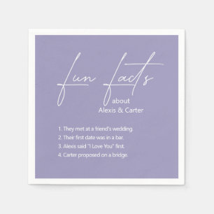 Lavender Wedding Fun Facts Napkin