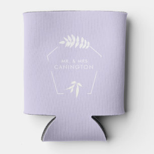 Lavender Wedding Mr. & Mrs.  Can Cooler