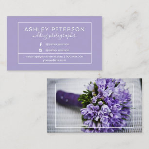 Lavender wedding photographer frame typography business card